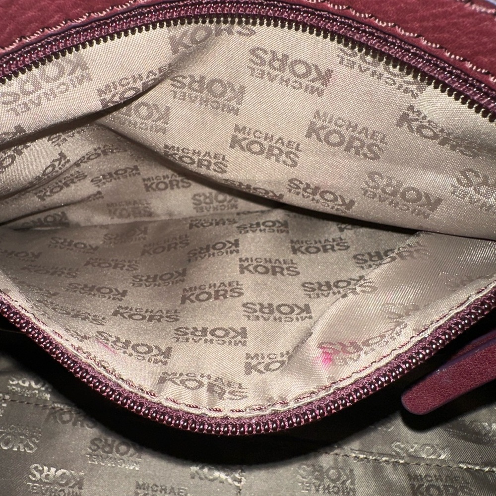 Michael Kors Merlot Leather Shoulder Bag - Picture 7 of 17